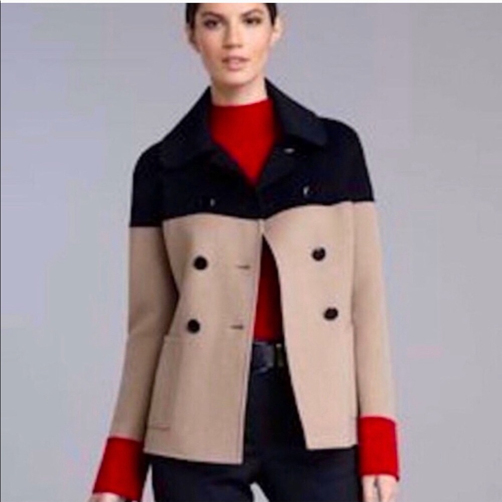 ST. JOHN color block angora wool jacket Size 6